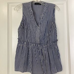 Ivanka Trump Striped Peplum Top